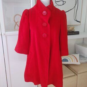 NWT FOREVER21 Retro Red Bell Sleeves Swing Jacket- Size Medium